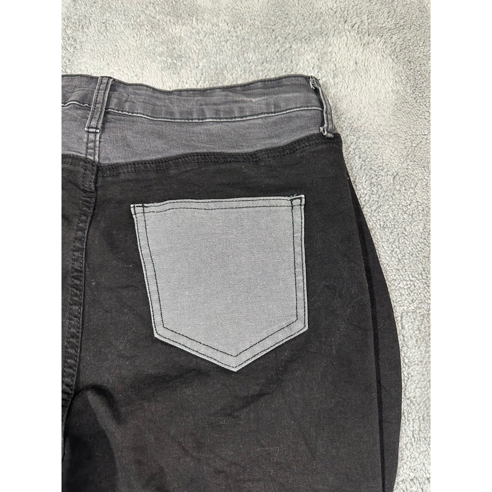 Fashion Nova Jeans Womens 1X 34x34 Devil In The Details Patchwork Flare Stretch - Picture 9 of 9
